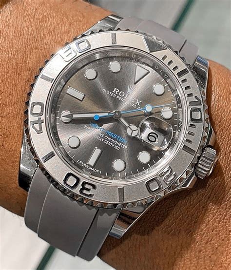 rolex yachtmaster dark rhodium red rubber band|rolex yacht master 37mm rhodium.